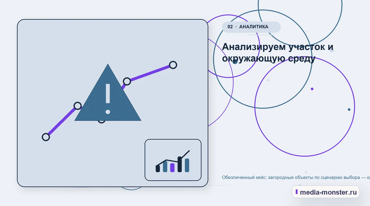 Изображение 2: Проблема и точка потери — Кейс о теме «загородные объекты по сценарию выбора»: что исправили на странице и в заявке | Media Monster Проблема и точка потери. Что посетитель должен понять до обращения: иллюстрация к статье «Кейс о теме «загородные объекты по сценарию выбора»: что исправили на странице и в заявке»