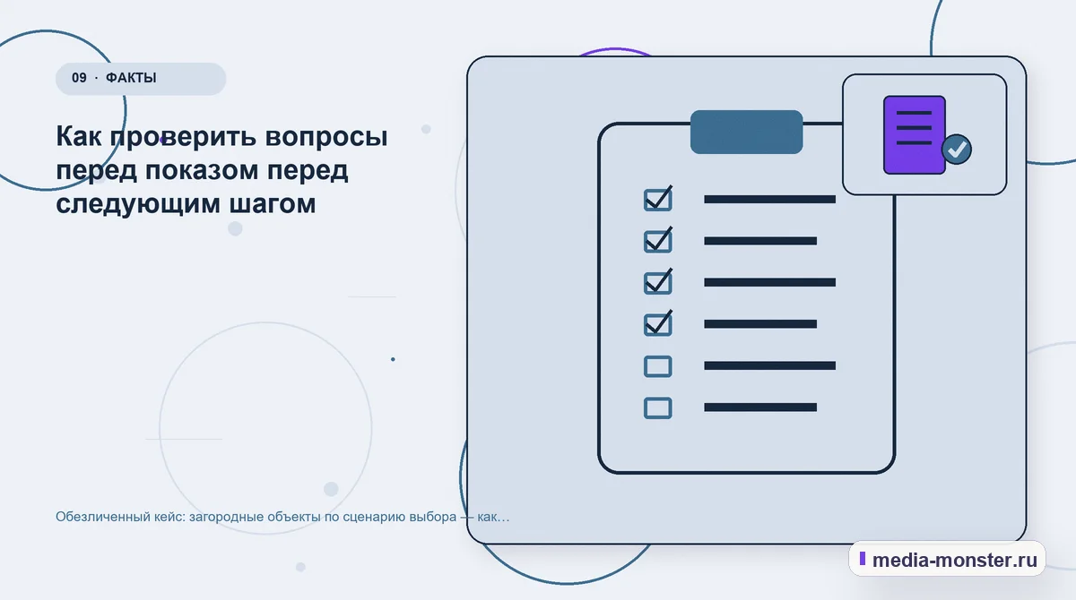 Изображение 9: Контрольные показатели — Кейс о теме «загородные объекты по сценарию выбора»: что исправили на странице и в заявке | Media Monster Контрольные показатели. Как проверить результат без выдуманных цифр: иллюстрация к статье «Кейс о теме «загородные объекты по сценарию выбора»: что исправили на странице и в заявке»