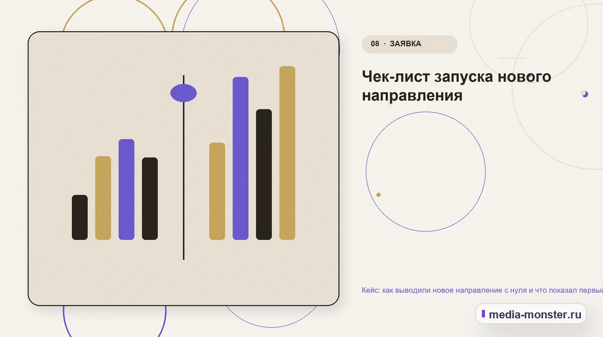 Сравнение вариантов. Чек-лист запуска нового направления: иллюстрация к статье «Кейс: как выводили новое направление с нуля и что показал первый спрос»