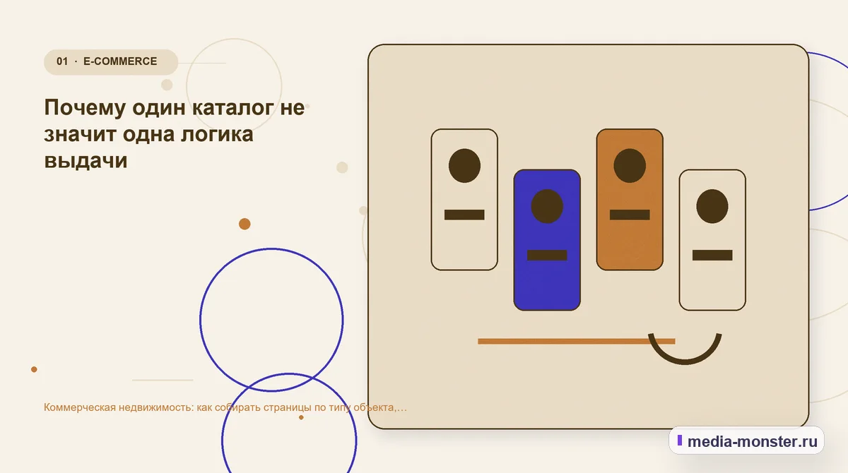 Коммерческая недвижимость: как собирать страницы по типу объекта, району и задаче арендатора — иллюстрация к разделу «Почему один каталог не значит одна логика выдачи»