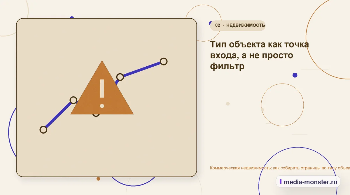 Коммерческая недвижимость: как собирать страницы по типу объекта, району и задаче арендатора — иллюстрация к разделу «Тип объекта как точка входа, а не просто фильтр»