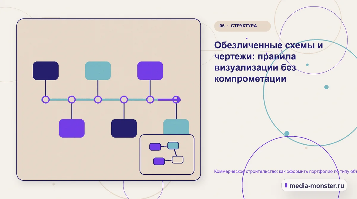 Последовательность работы. Обезличенные схемы и чертежи: правила визуализации без компрометации: иллюстрация к статье «Коммерческое строительство: как оформить портфолио по типу объекта…