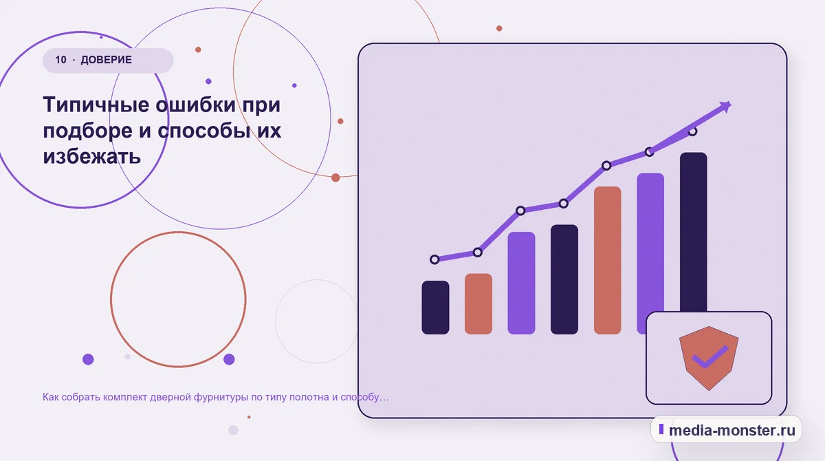 Итог и следующий шаг. Типичные ошибки при подборе и способы их избежать: иллюстрация к статье «Как собрать комплект дверной фурнитуры по типу полотна и способу открывания»