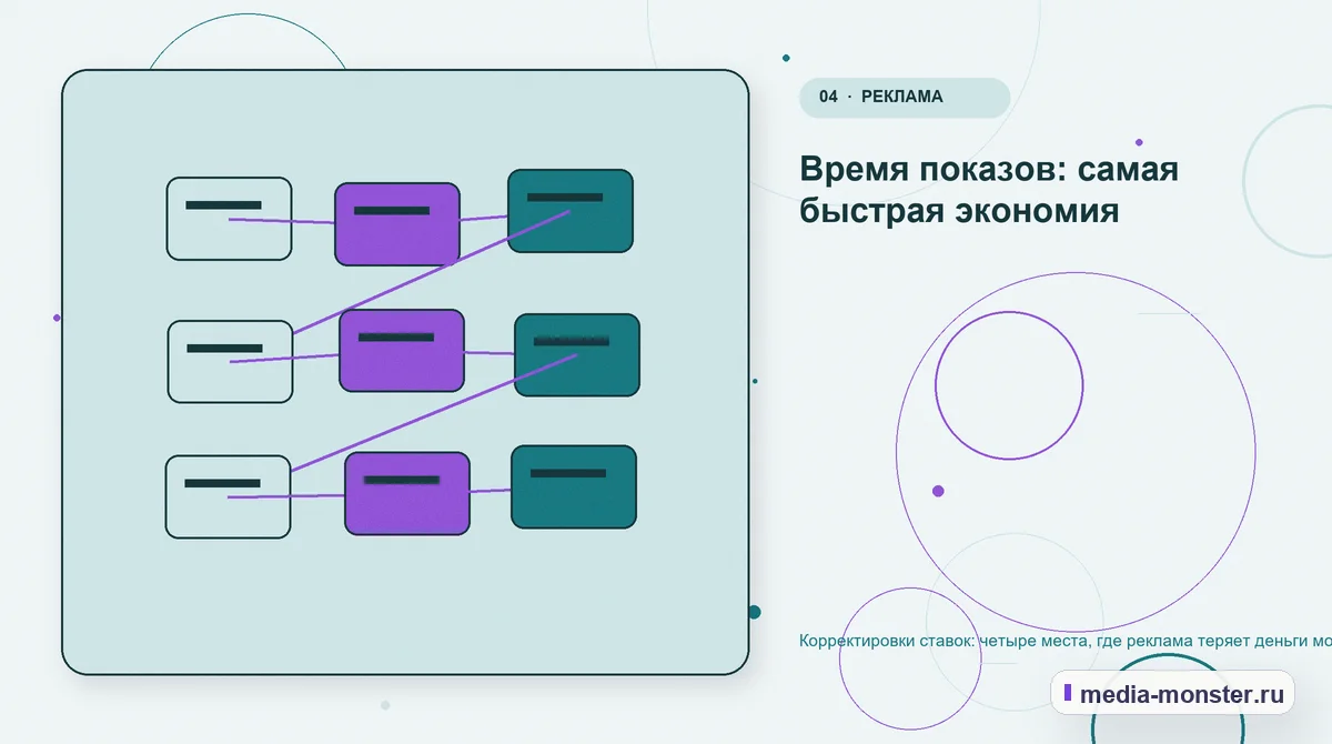 Корректировки ставок: четыре места, где реклама теряет деньги молча — иллюстрация к разделу «Время показов: самая быстрая экономия»