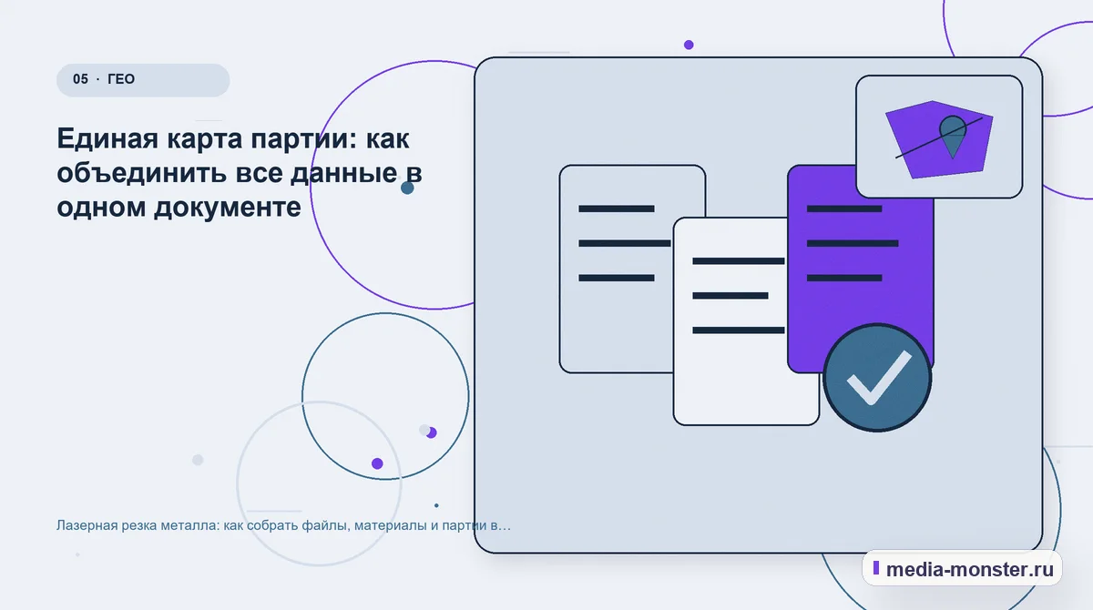 Данные и доказательства. Единая карта партии: как объединить все данные в одном документе: иллюстрация к статье «Лазерная резка металла: как собрать файлы, материалы и партии в одной заявке»