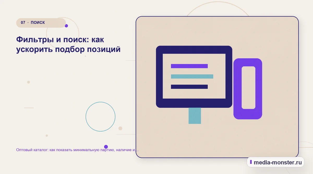 Оптовый каталог: как показать минимальную партию, наличие и условия запроса цены — иллюстрация к разделу «Фильтры и поиск: как ускорить подбор позиций»