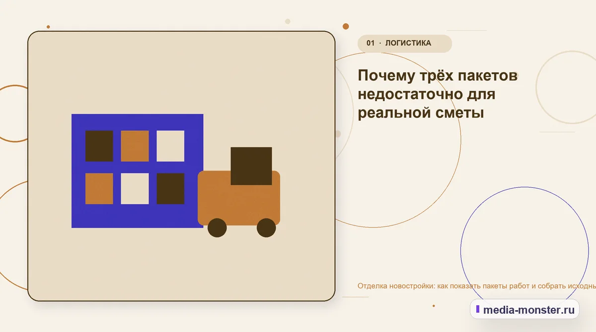 Отделка новостройки: как показать пакеты работ и собрать исходные данные для сметы — иллюстрация к разделу «Почему трёх пакетов недостаточно для реальной сметы»