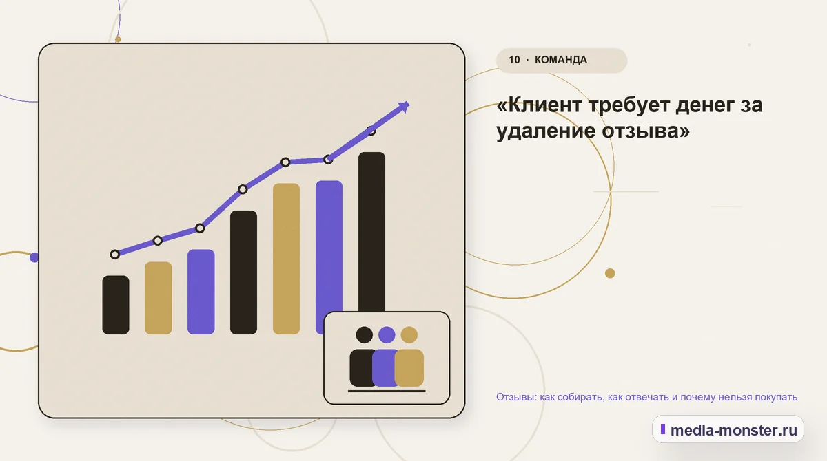 Итог и следующий шаг. «Клиент требует денег за удаление отзыва»: иллюстрация к статье «Отзывы: как собирать, как отвечать и почему нельзя покупать»