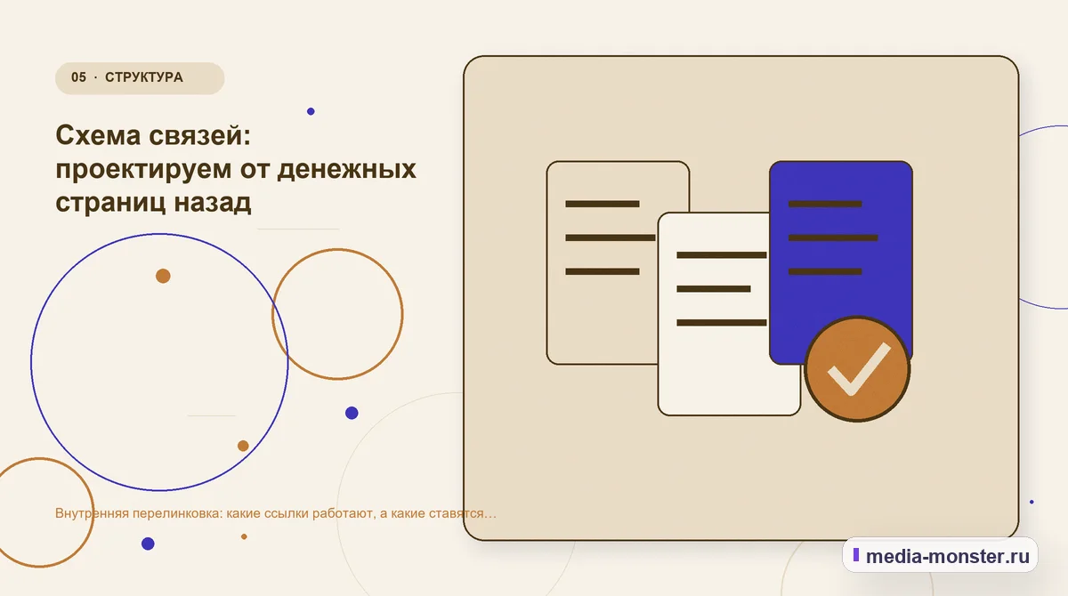 Внутренняя перелинковка: какие ссылки работают, а какие ставятся зря — иллюстрация к разделу «Схема связей: проектируем от денежных страниц назад»