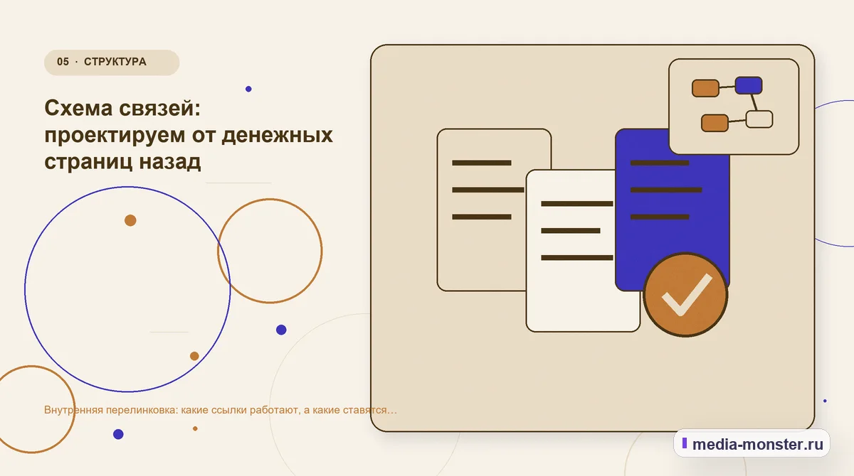 Изображение 5: Данные и доказательства — Внутренняя перелинковка: какие ссылки работают, а какие ставятся зря | Media Monster Данные и доказательства. Схема связей: проектируем от денежных страниц назад: иллюстрация к статье «Внутренняя перелинковка: какие ссылки работают, а какие ставятся зря»