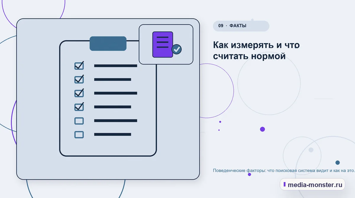 Контрольные показатели. Как измерять и что считать нормой: иллюстрация к статье «Поведенческие факторы: что поисковая система видит и как на это влиять честно»