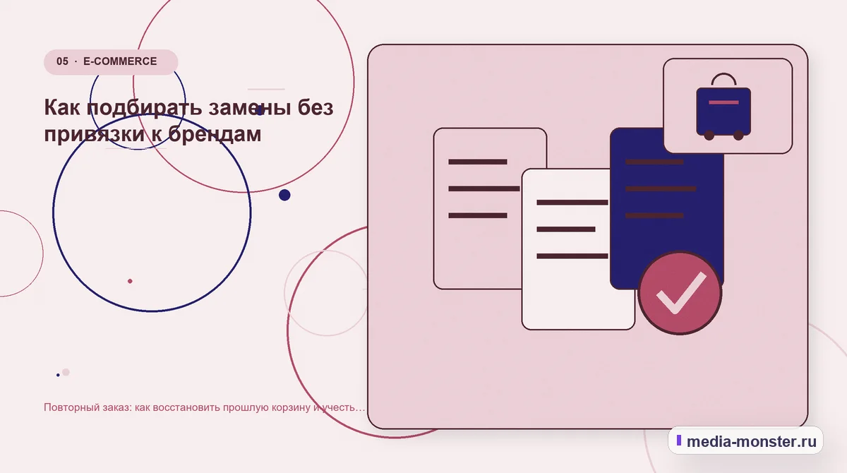 Данные и доказательства. Как подбирать замены без привязки к брендам: иллюстрация к статье «Повторный заказ: как восстановить прошлую корзину и учесть изменения ассортимента»