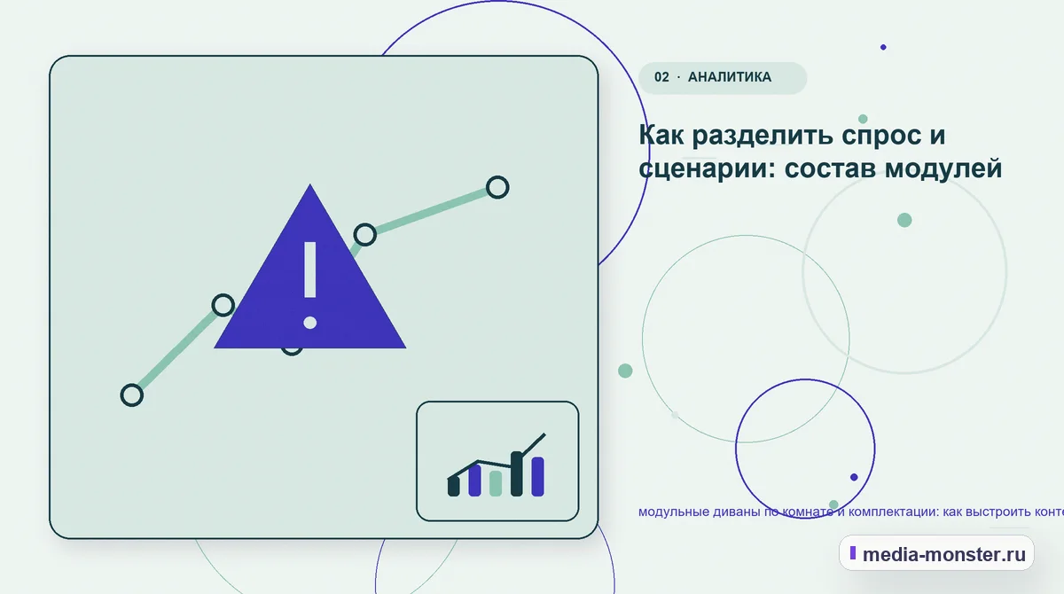 Изображение 2: Проблема и точка потери — модульные диваны по комнате и комплектации: как выстроить контент, структуру и путь до обращения | Media Monster Проблема и точка потери. Как разделить спрос и сценарии: состав модулей: иллюстрация к статье «модульные диваны по комнате и комплектации: как выстроить контент, структуру и путь до…