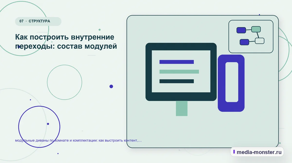 Изображение 7: Каналы и точки контакта — модульные диваны по комнате и комплектации: как выстроить контент, структуру и путь до обращения | Media Monster Каналы и точки контакта. Как построить внутренние переходы: состав модулей: иллюстрация к статье «модульные диваны по комнате и комплектации: как выстроить контент, структуру и путь до…