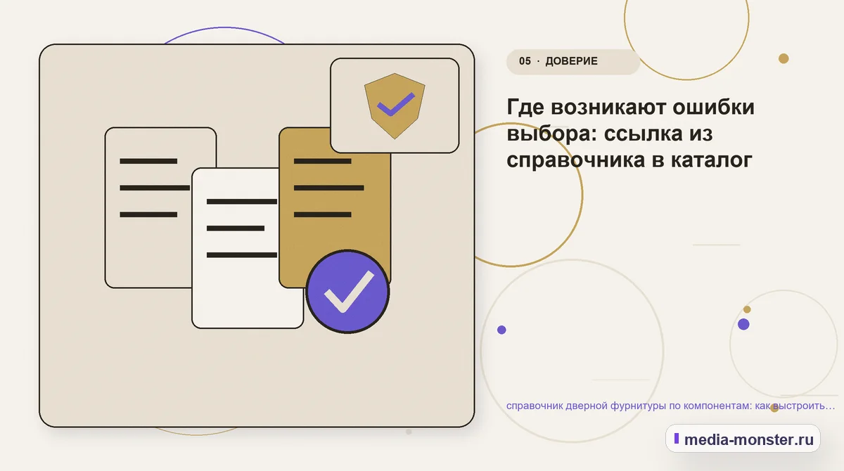 Изображение 5: Данные и доказательства — справочник дверной фурнитуры по компонентам: как выстроить контент, структуру и путь до обращения | Media Monster Данные и доказательства. Где возникают ошибки выбора: ссылка из справочника в каталог: иллюстрация к статье «справочник дверной фурнитуры по компонентам: как выстроить контент, структуру и…