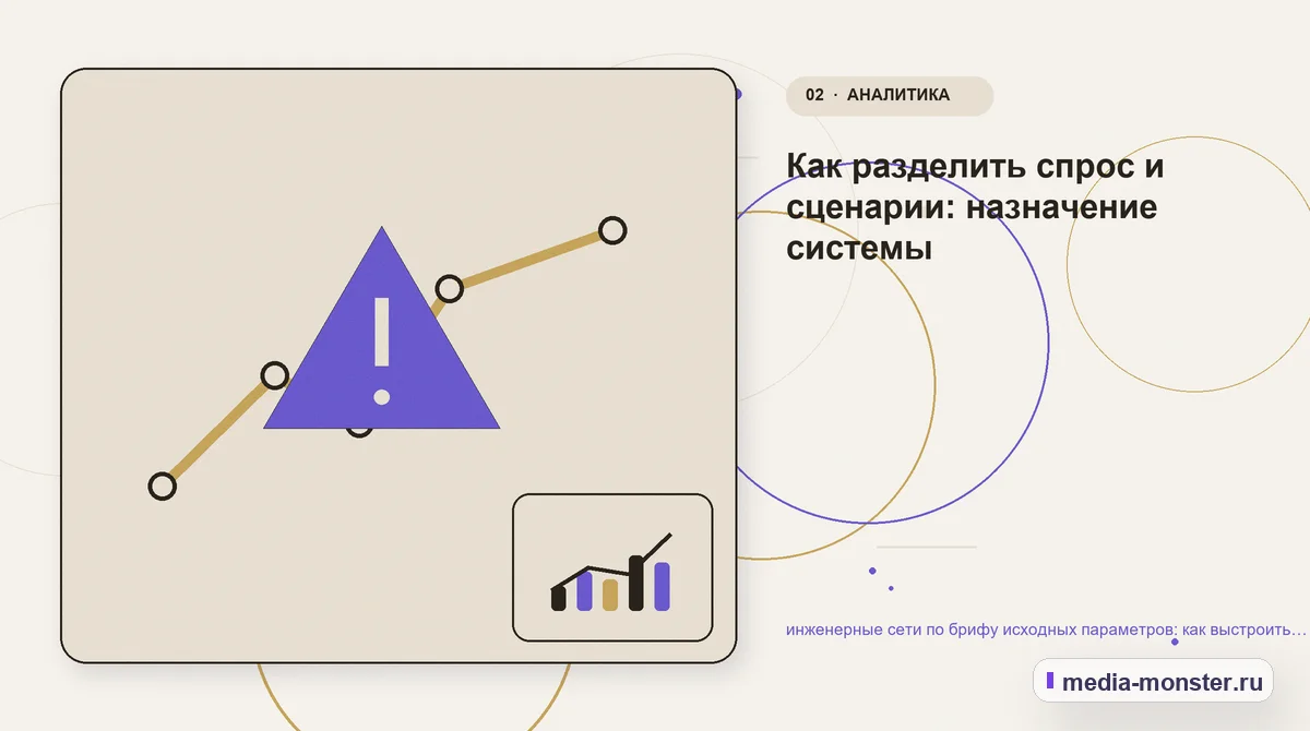 Изображение 2: Проблема и точка потери — инженерные сети по брифу исходных параметров: как выстроить контент, структуру и путь до обращения | Media Monster Проблема и точка потери. Как разделить спрос и сценарии: назначение системы: иллюстрация к статье «инженерные сети по брифу исходных параметров: как выстроить контент, структуру и путь до…