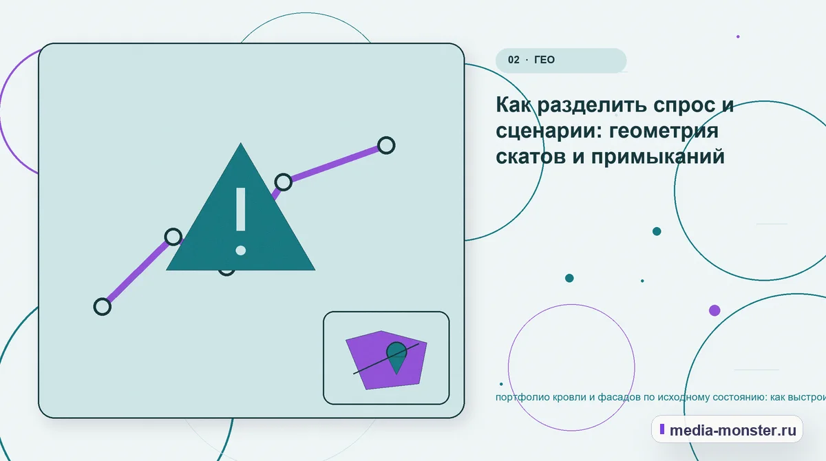 Проблема и точка потери. Как разделить спрос и сценарии: геометрия скатов и примыканий: иллюстрация к статье «портфолио кровли и фасадов по исходному состоянию: как выстроить контент,…