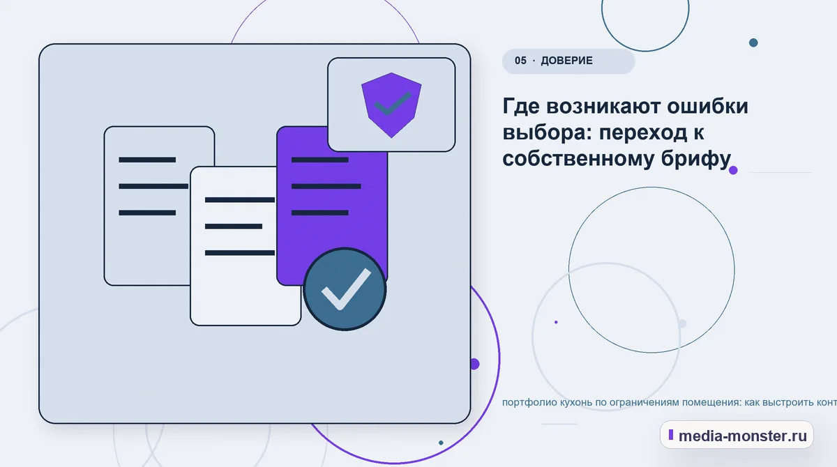 Изображение 5: Данные и доказательства — портфолио кухонь по ограничениям помещения: как выстроить контент, структуру и путь до обращения | Media Monster Данные и доказательства. Где возникают ошибки выбора: переход к собственному брифу: иллюстрация к статье «портфолио кухонь по ограничениям помещения: как выстроить контент, структуру и…