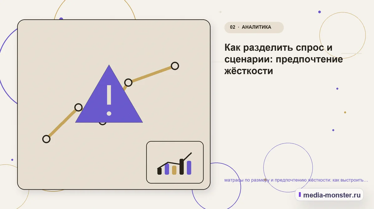 Изображение 2: Проблема и точка потери — Матрасы по размеру и предпочтению жёсткости: как показать выбор и привести посетителя к заявке | Media Monster Проблема и точка потери. Какие данные нужны до выбора матраса: иллюстрация к статье «Матрасы по размеру и предпочтению жёсткости: как показать выбор и привести посетителя к заявке»