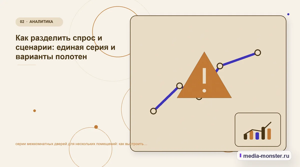 Изображение 2: Проблема и точка потери — серии межкомнатных дверей для нескольких помещений: как выстроить контент, структуру и путь до обращения | Media Monster Проблема и точка потери. Как разделить спрос и сценарии: единая серия и варианты полотен: иллюстрация к статье «серии межкомнатных дверей для нескольких помещений: как выстроить контент,…