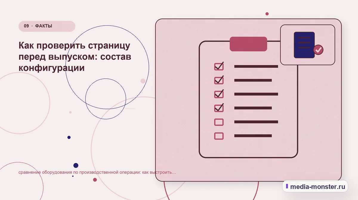 Изображение 9: Контрольные показатели — Как показать сравнение оборудования по производственной операции на сайте: критерии выбора, ограничения и заявка | Media Monster Контрольные показатели. Редакторская проверка перед публикацией: иллюстрация к статье «Как показать сравнение оборудования по производственной операции на сайте: критерии выбора,…
