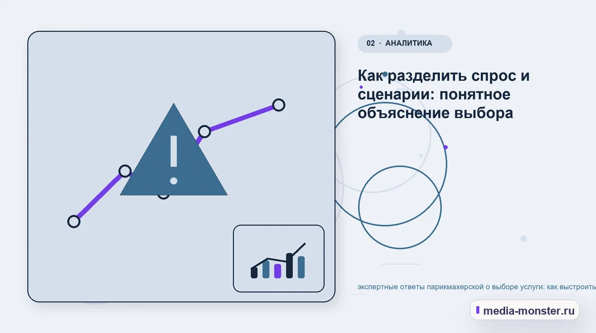 Проблема и точка потери. Как разделить спрос и сценарии: понятное объяснение выбора: иллюстрация к статье «экспертные ответы парикмахерской о выборе услуги: как выстроить контент,…