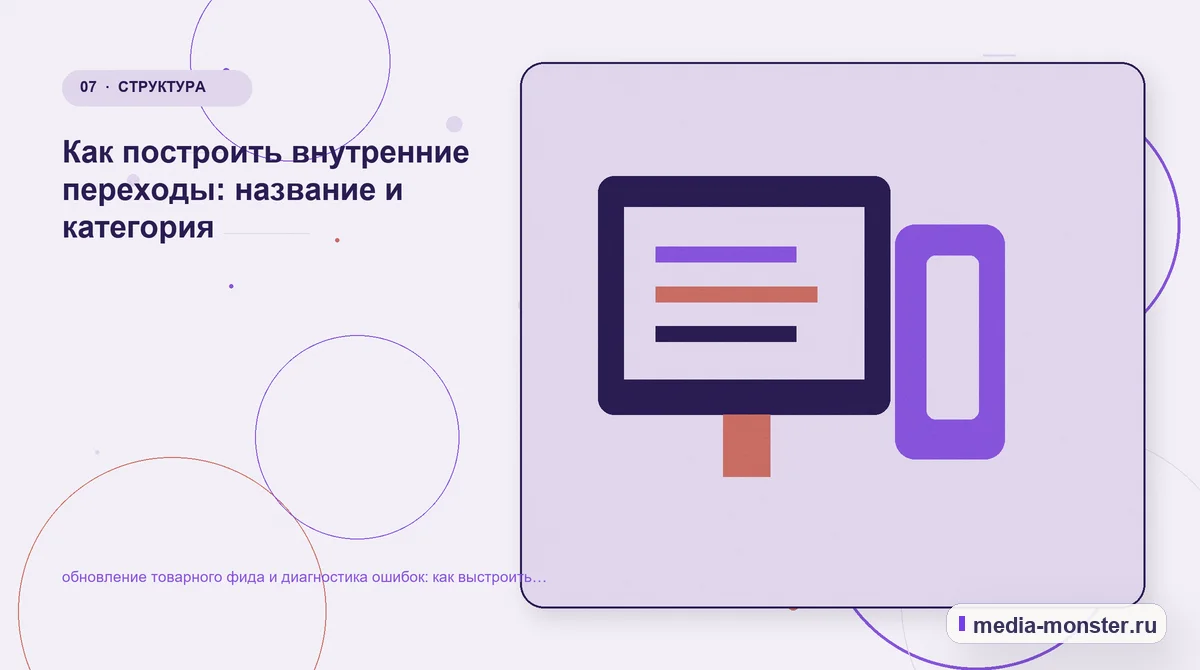 Каналы и точки контакта. Как построить внутренние переходы: название и категория: иллюстрация к статье «обновление товарного фида и диагностика ошибок: как выстроить контент, структуру и…
