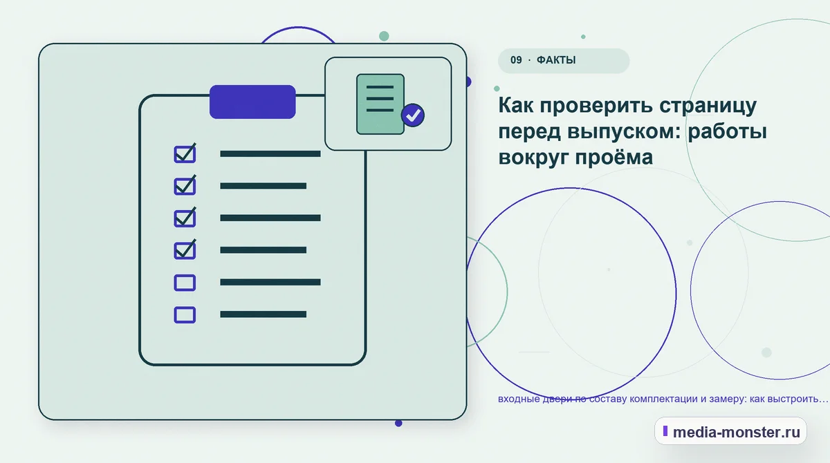Контрольные показатели. Как проверить страницу перед выпуском: работы вокруг проёма: иллюстрация к статье «входные двери по составу комплектации и замеру: как выстроить контент, структуру…
