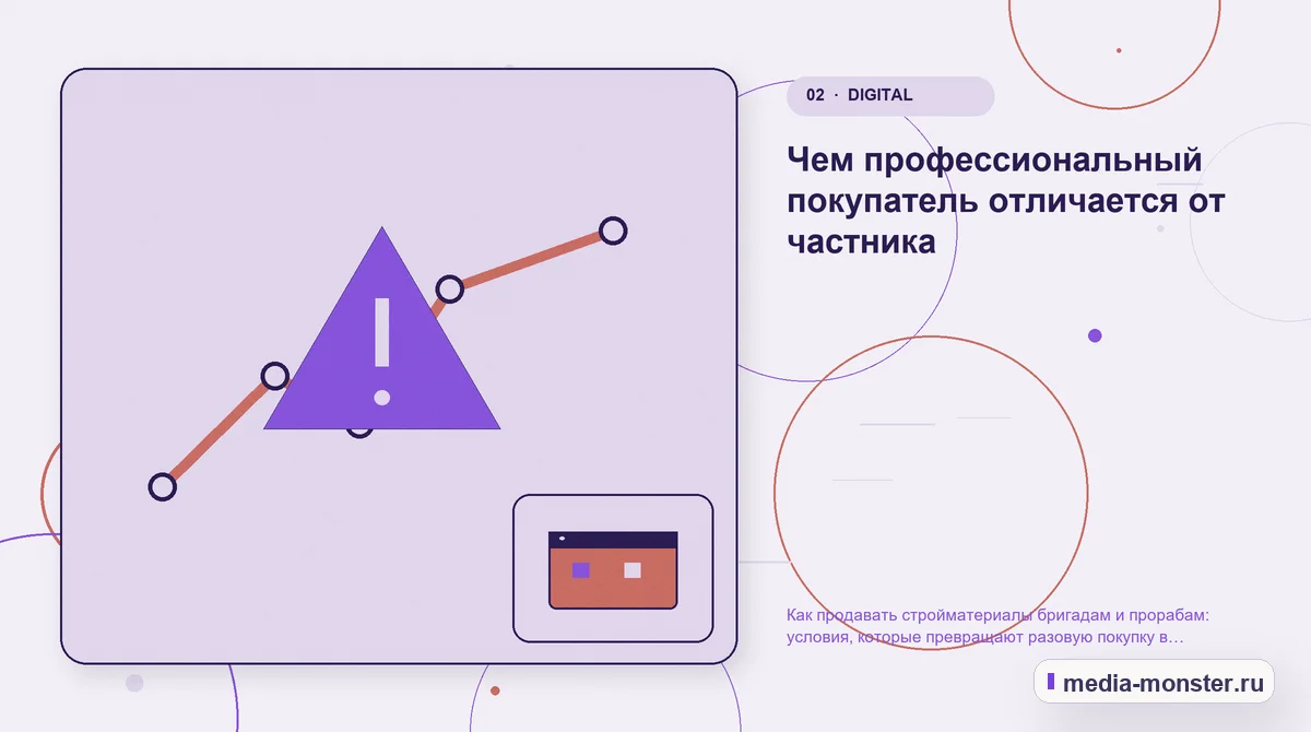 Проблема и точка потери. Чем профессиональный покупатель отличается от частника: иллюстрация к статье «Как продавать стройматериалы бригадам и прорабам: условия, которые превращают разовую…