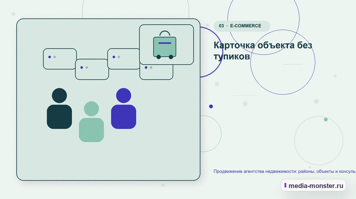 Изображение 3: Аудитория и сценарий выбора — Продвижение агентства недвижимости: районы, объекты и консультации на вторичном рынке | Media Monster Аудитория и сценарий выбора. Карточка объекта без тупиков: иллюстрация к статье «Продвижение агентства недвижимости: районы, объекты и консультации на вторичном рынке»