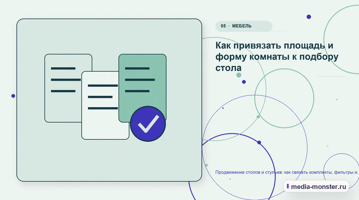 Изображение 5: Данные и доказательства — Продвижение столов и стульев: как связать комплекты, фильтры и страницы под задачу комнаты | Media Monster Данные и доказательства. Как привязать площадь и форму комнаты к подбору стола: иллюстрация к статье «Продвижение столов и стульев: как связать комплекты, фильтры и страницы под задачу…