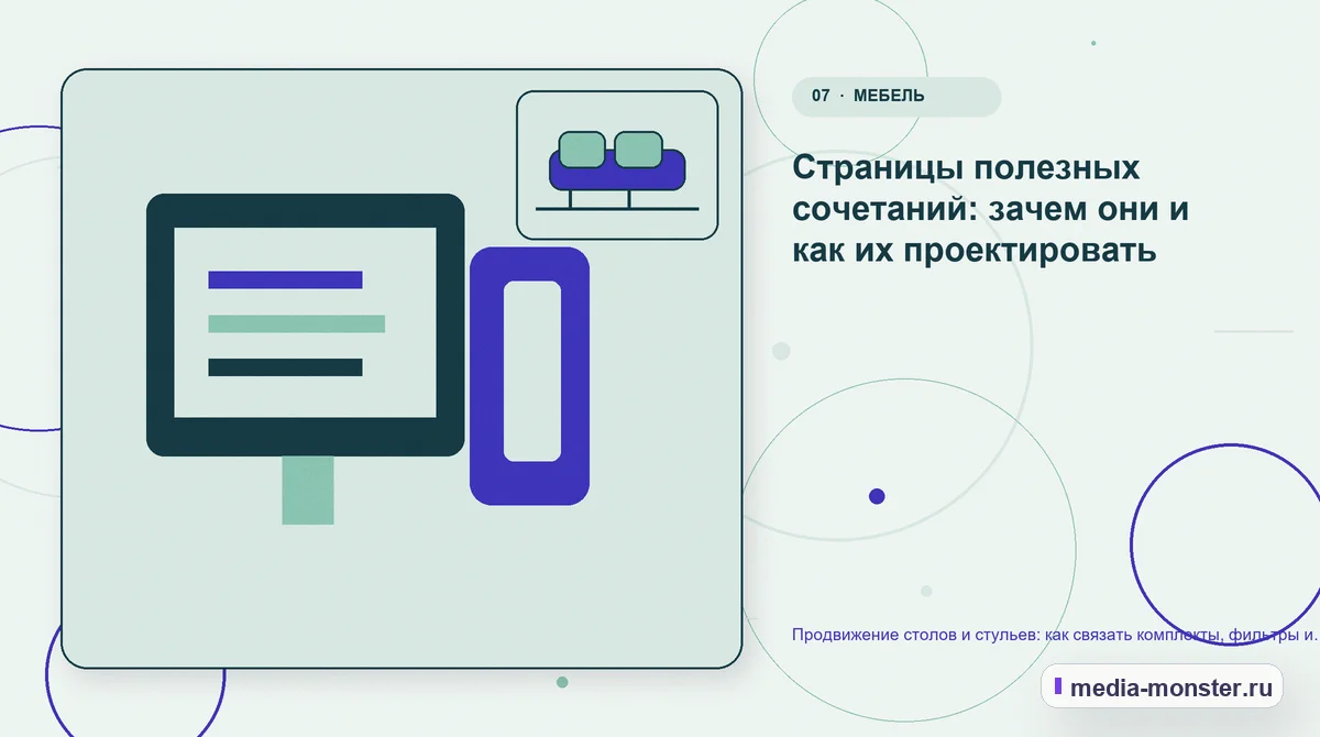 Изображение 7: Каналы и точки контакта — Продвижение столов и стульев: как связать комплекты, фильтры и страницы под задачу комнаты | Media Monster Каналы и точки контакта. Страницы полезных сочетаний: зачем они и как их проектировать: иллюстрация к статье «Продвижение столов и стульев: как связать комплекты, фильтры и страницы под…