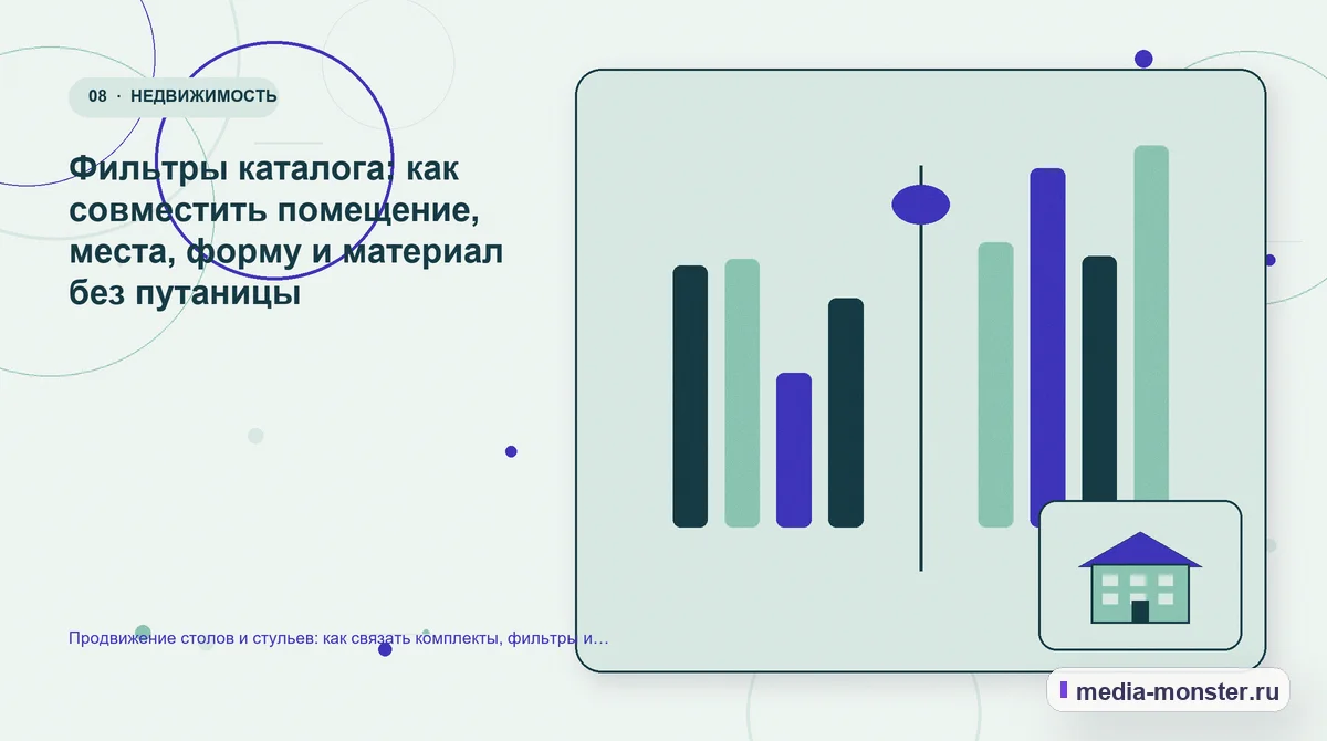 Изображение 8: Сравнение вариантов — Продвижение столов и стульев: как связать комплекты, фильтры и страницы под задачу комнаты | Media Monster Сравнение вариантов. Фильтры каталога: как совместить помещение, места, форму и материал без путаницы: иллюстрация к статье «Продвижение столов и стульев: как связать комплекты, фильтры и…