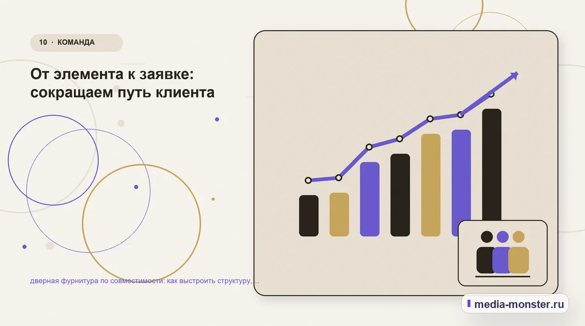 Изображение 10: Итог и следующий шаг — Дверная фурнитура по совместимости: структура страницы и путь до заявки | Media Monster Итог и следующий шаг. Короткий маршрут для тех, у кого мало данных: иллюстрация к статье «Дверная фурнитура по совместимости: структура страницы и путь до заявки»