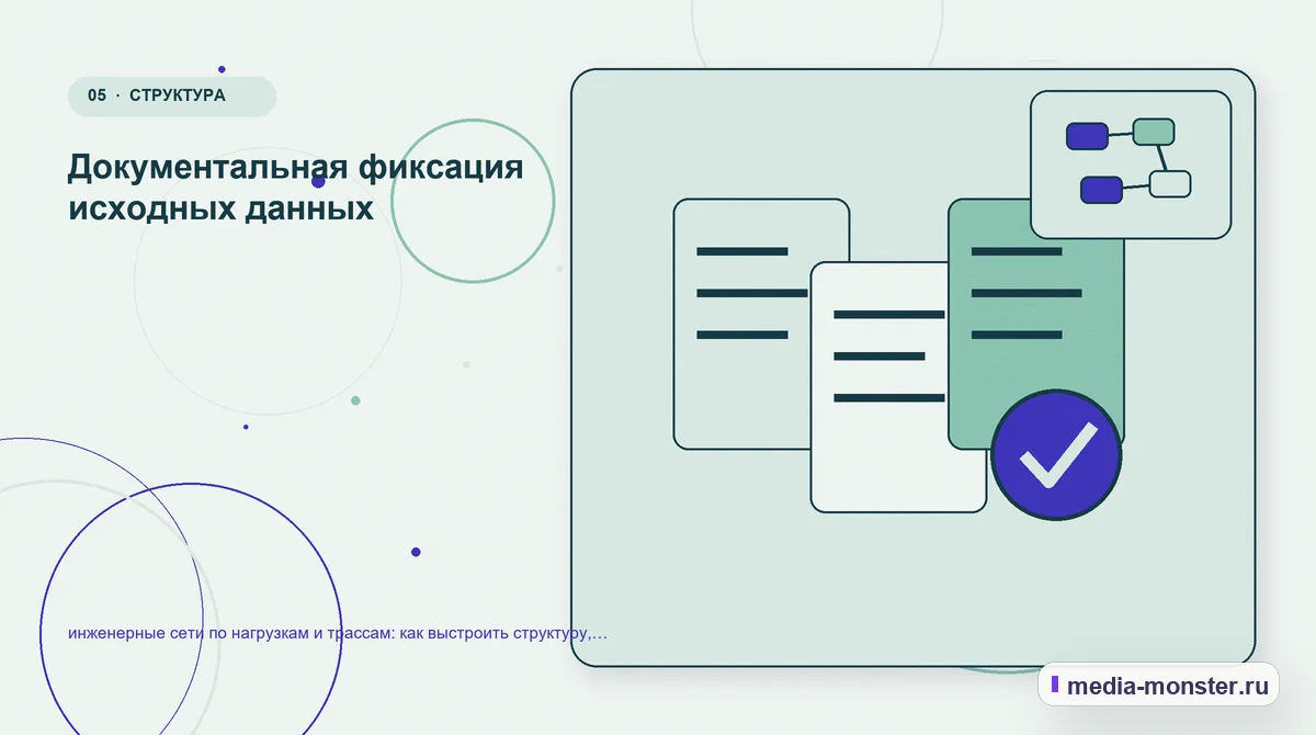 Изображение 5: Данные и доказательства — инженерные сети по нагрузкам и трассам: как выстроить структуру, содержание и путь до заявки | Media Monster Данные и доказательства. Документальная фиксация исходных данных: иллюстрация к статье «инженерные сети по нагрузкам и трассам: как выстроить структуру, содержание и путь до заявки»