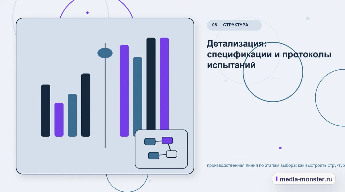 Сравнение вариантов. Детализация: спецификации и протоколы испытаний: иллюстрация к статье «Производственная линия по этапам выбора: как выстроить структуру, содержание и путь до заявки»
