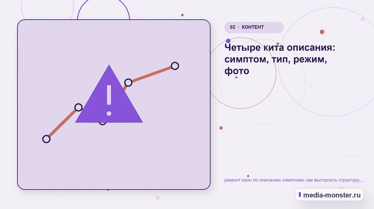 Проблема и точка потери. Четыре кита описания: симптом, тип, режим, фото: иллюстрация к статье «ремонт окон по описанию симптома: как выстроить структуру, содержание и путь до заявки»