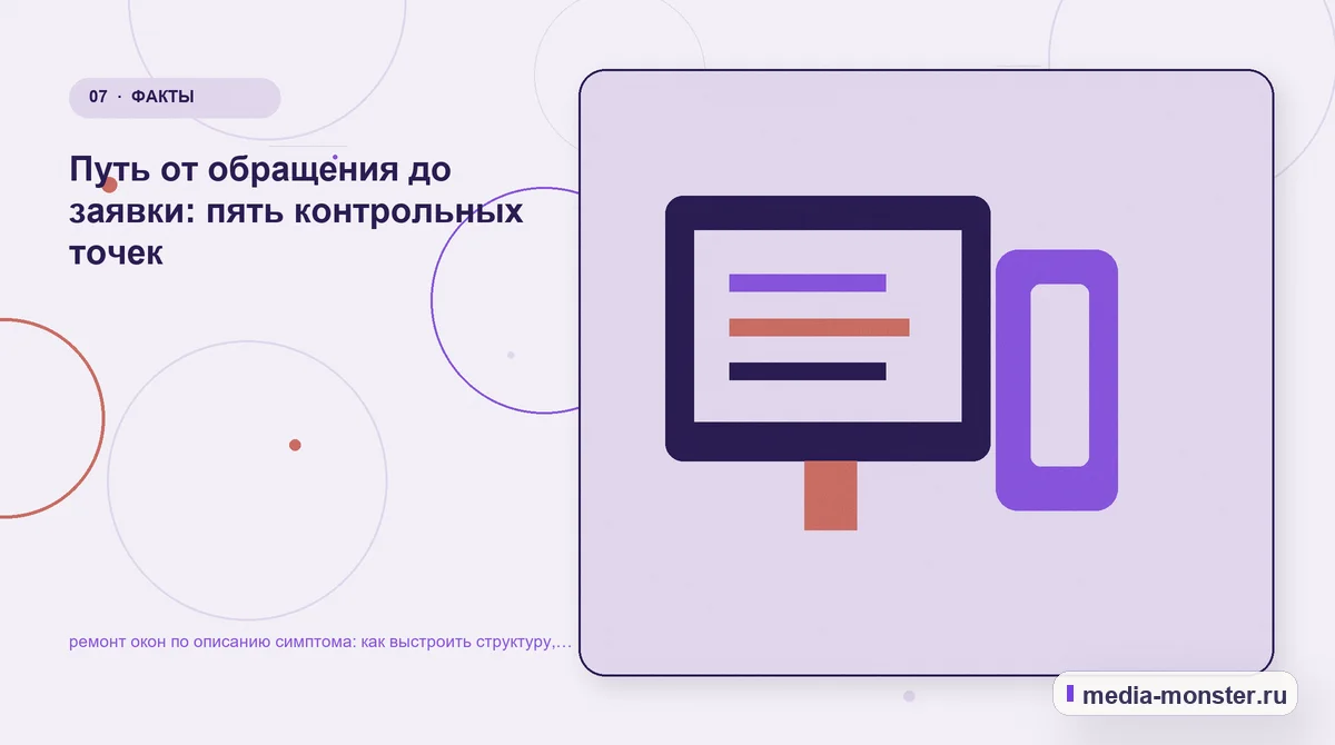 Каналы и точки контакта. Путь от обращения до заявки: пять контрольных точек: иллюстрация к статье «ремонт окон по описанию симптома: как выстроить структуру, содержание и путь до заявки»
