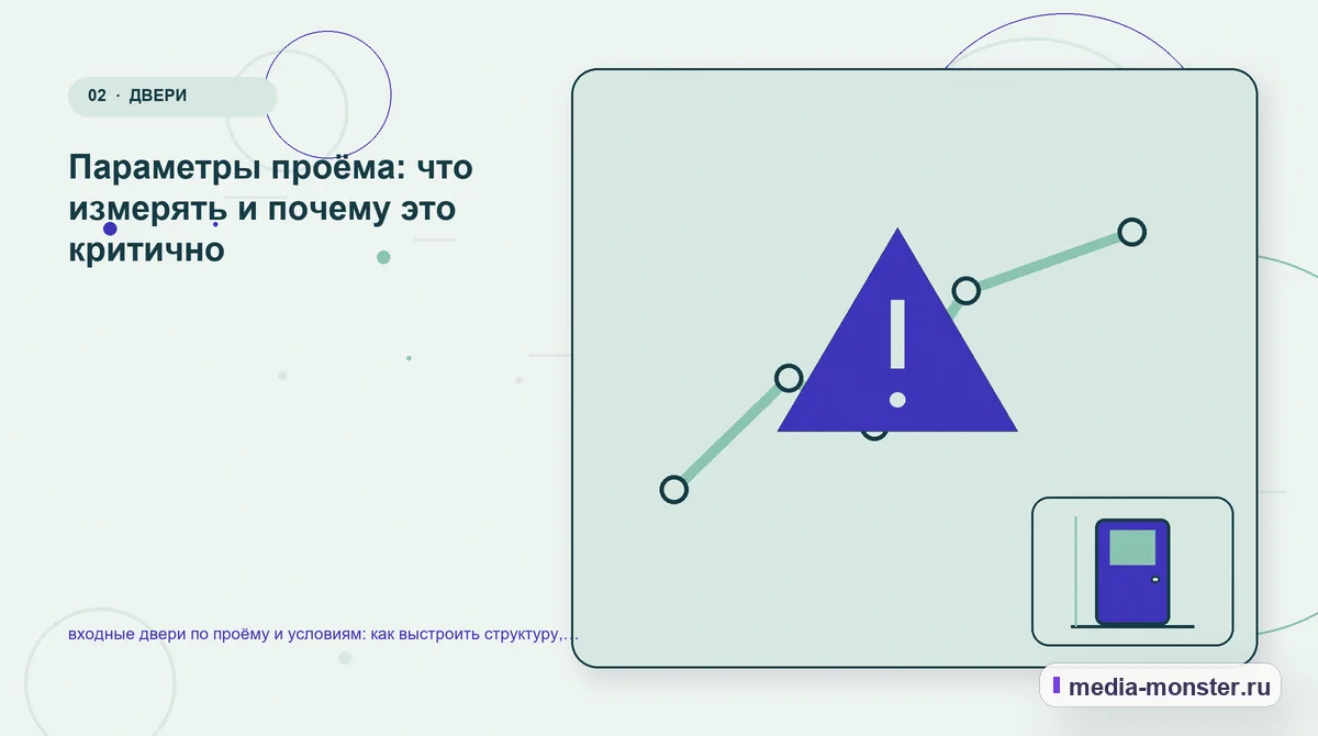 Изображение 2: Проблема и точка потери — входные двери по проёму и условиям: как выстроить структуру, содержание и путь до заявки | Media Monster Проблема и точка потери. Параметры проёма: что измерять и почему это критично: иллюстрация к статье «входные двери по проёму и условиям: как выстроить структуру, содержание и путь до заявки»