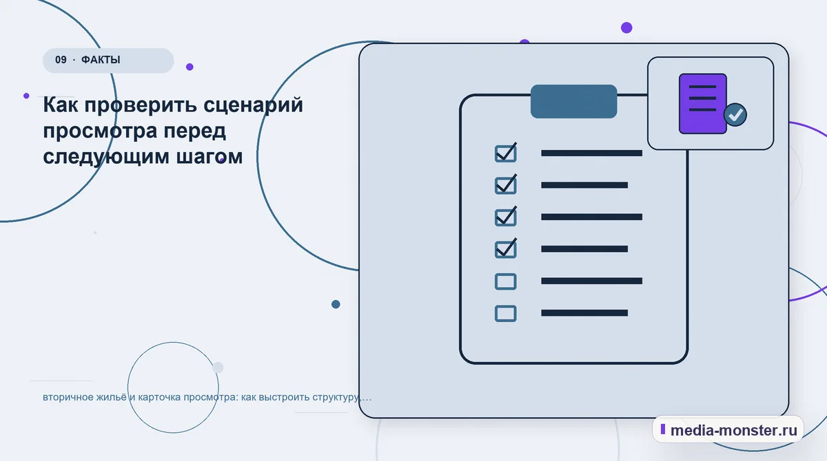 Изображение 9: Контрольные показатели — Вторичное жильё и карточка просмотра: структура страницы и путь до заявки | Media Monster Контрольные показатели. Проверка перед публикацией: пять вопросов: иллюстрация к статье «Вторичное жильё и карточка просмотра: структура страницы и путь до заявки»