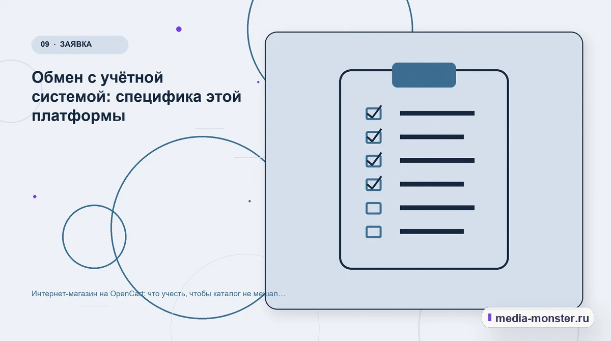 Изображение 9: Контрольные показатели — Интернет-магазин на OpenCart: что учесть, чтобы каталог не мешал продвижению | Media Monster Контрольные показатели. Обмен с учётной системой: специфика этой платформы: иллюстрация к статье «Интернет-магазин на OpenCart: что учесть, чтобы каталог не мешал продвижению»