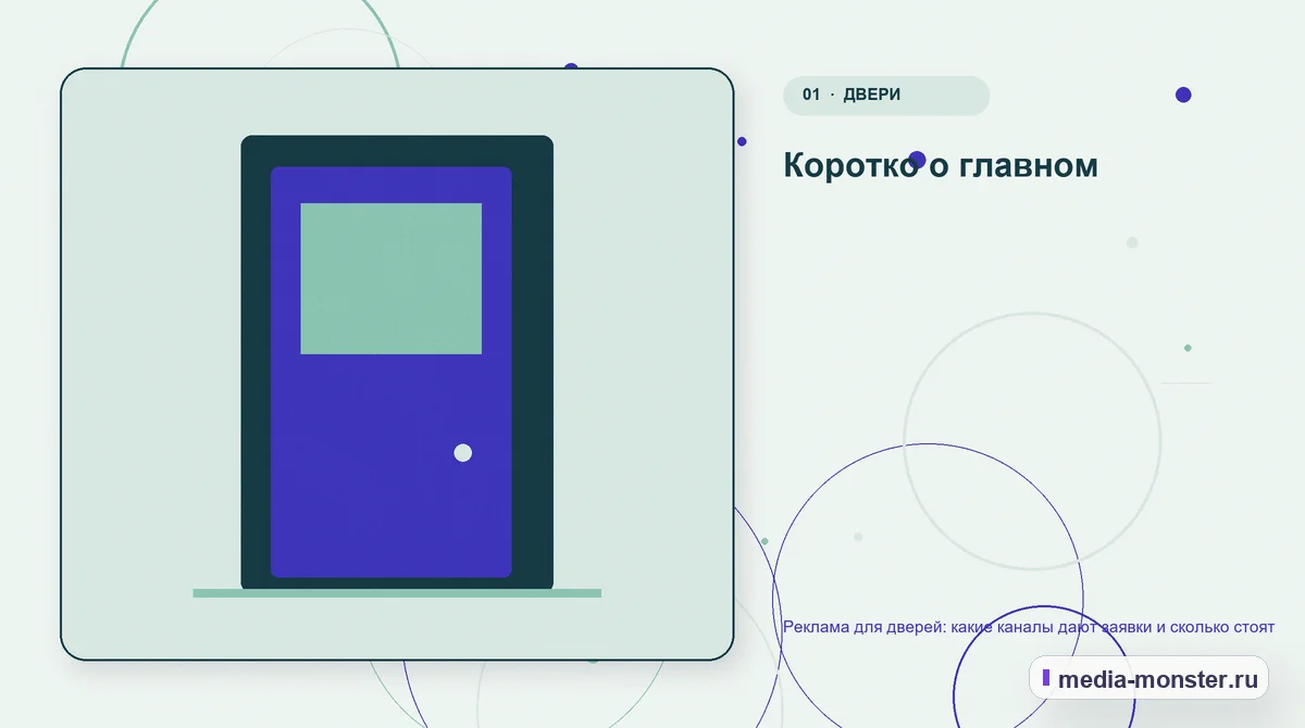 Реклама для дверей: какие каналы дают заявки и сколько стоят — иллюстрация к разделу «Коротко о главном»