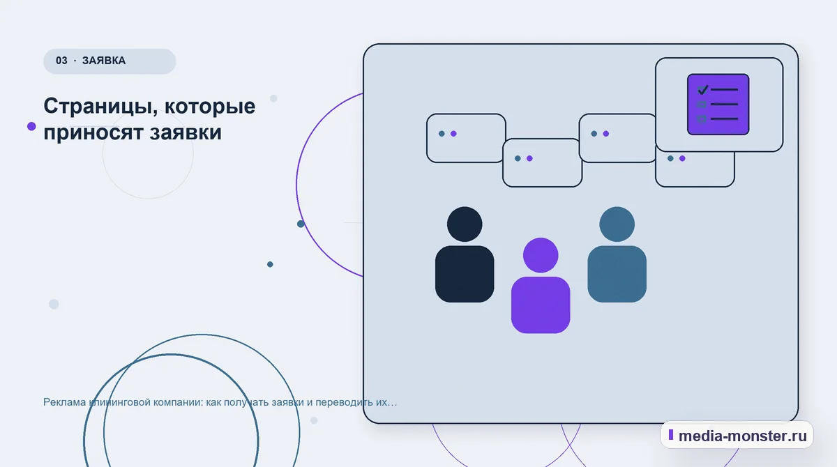 Изображение 3: Аудитория и сценарий выбора — Реклама клининговой компании: как получать заявки и переводить их в регулярные уборки | Media Monster Аудитория и сценарий выбора. Страницы, которые приносят заявки: иллюстрация к статье «Реклама клининговой компании: как получать заявки и переводить их в регулярные уборки»