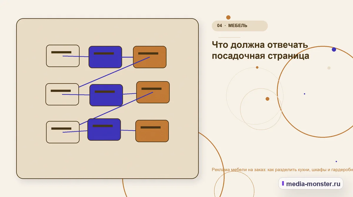 Реклама мебели на заказ: как разделить кухни, шкафы и гардеробные — иллюстрация к разделу «Что должна отвечать посадочная страница»