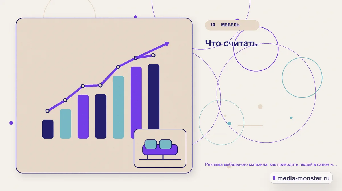 Итог и следующий шаг. Что считать: иллюстрация к статье «Реклама мебельного магазина: как приводить людей в салон и получать заказы с сайта»