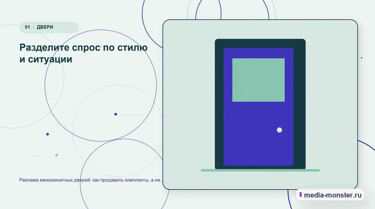 Реклама межкомнатных дверей: как продавать комплекты, а не отдельные полотна — иллюстрация к разделу «Разделите спрос по стилю и ситуации»
