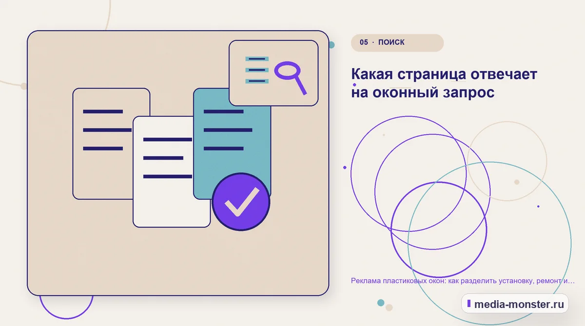 Изображение 5: Данные и доказательства — Реклама пластиковых окон: как разделить установку, ремонт и остекление | Media Monster Данные и доказательства. Какая страница отвечает на оконный запрос: иллюстрация к статье «Реклама пластиковых окон: как разделить установку, ремонт и остекление»