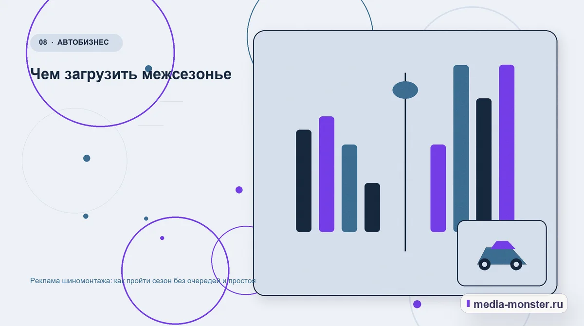 Изображение 8: Сравнение вариантов — Реклама шиномонтажа: как пройти сезон без очередей и простоя | Media Monster Сравнение вариантов. Чем загрузить межсезонье: иллюстрация к статье «Реклама шиномонтажа: как пройти сезон без очередей и простоя»