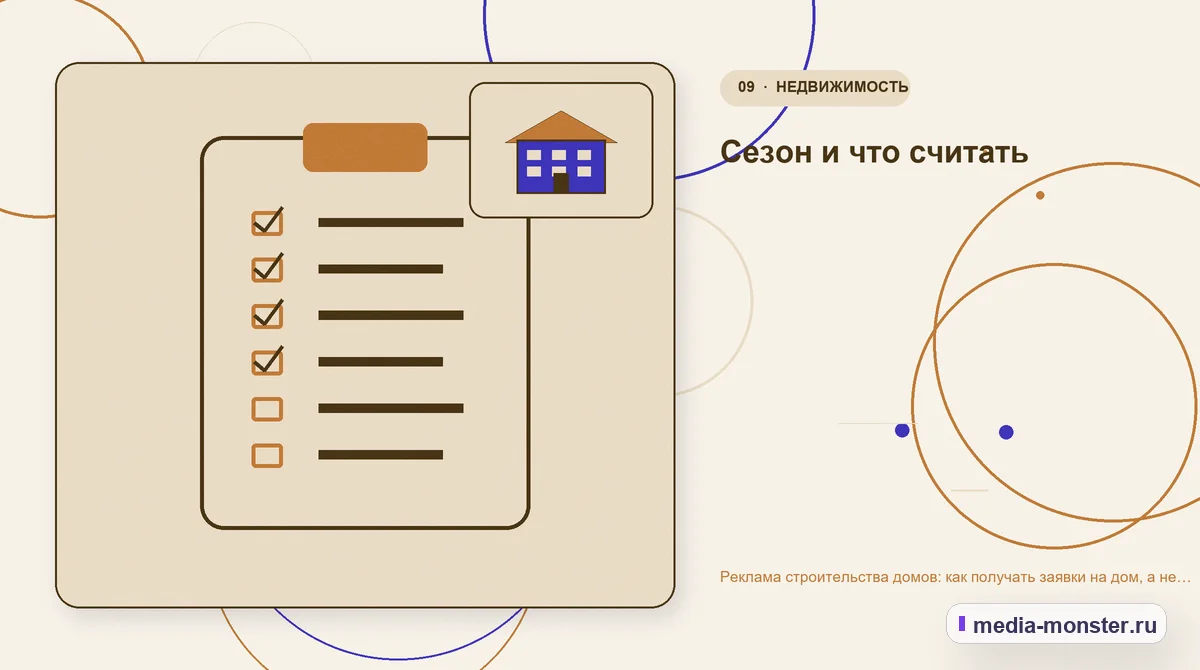 Контрольные показатели. Сезон и что считать: иллюстрация к статье «Реклама строительства домов: как получать заявки на дом, а не вопросы о цене за квадрат»