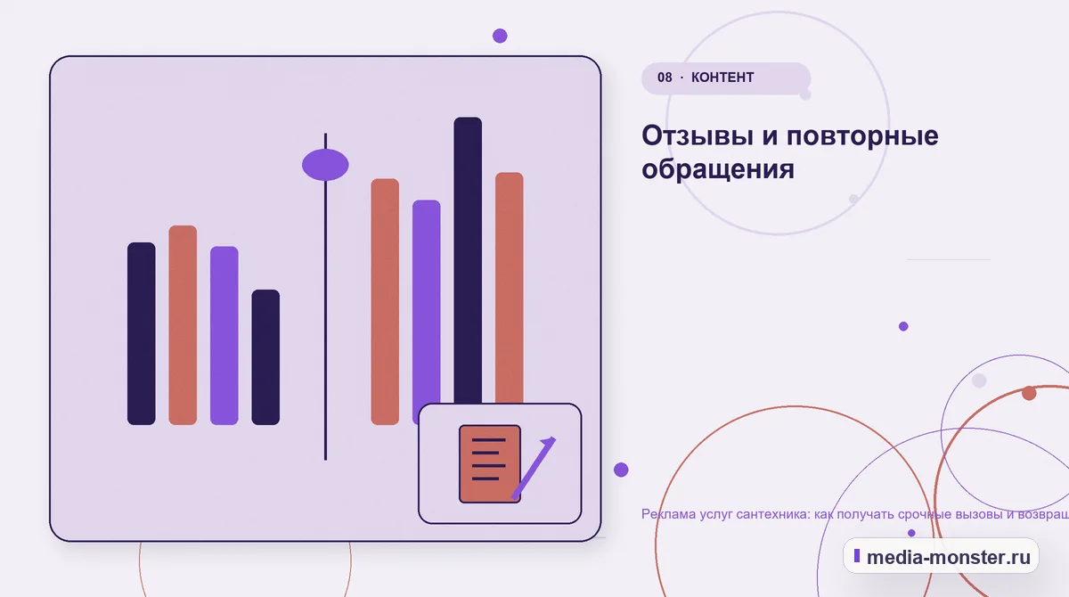 Сравнение вариантов. Отзывы и повторные обращения: иллюстрация к статье «Реклама услуг сантехника: как получать срочные вызовы и возвращать клиентов»